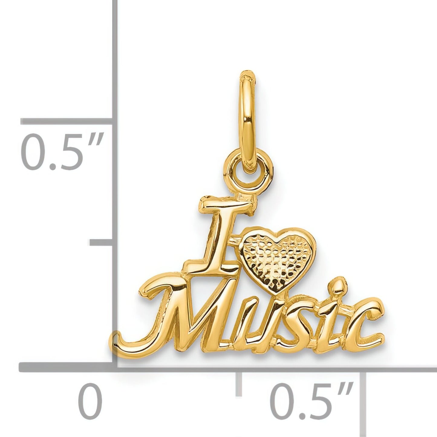 10K Gold I Love Music Charm