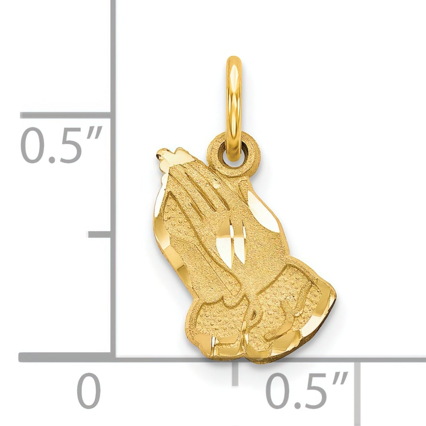 10K Gold Praying Hands Charm