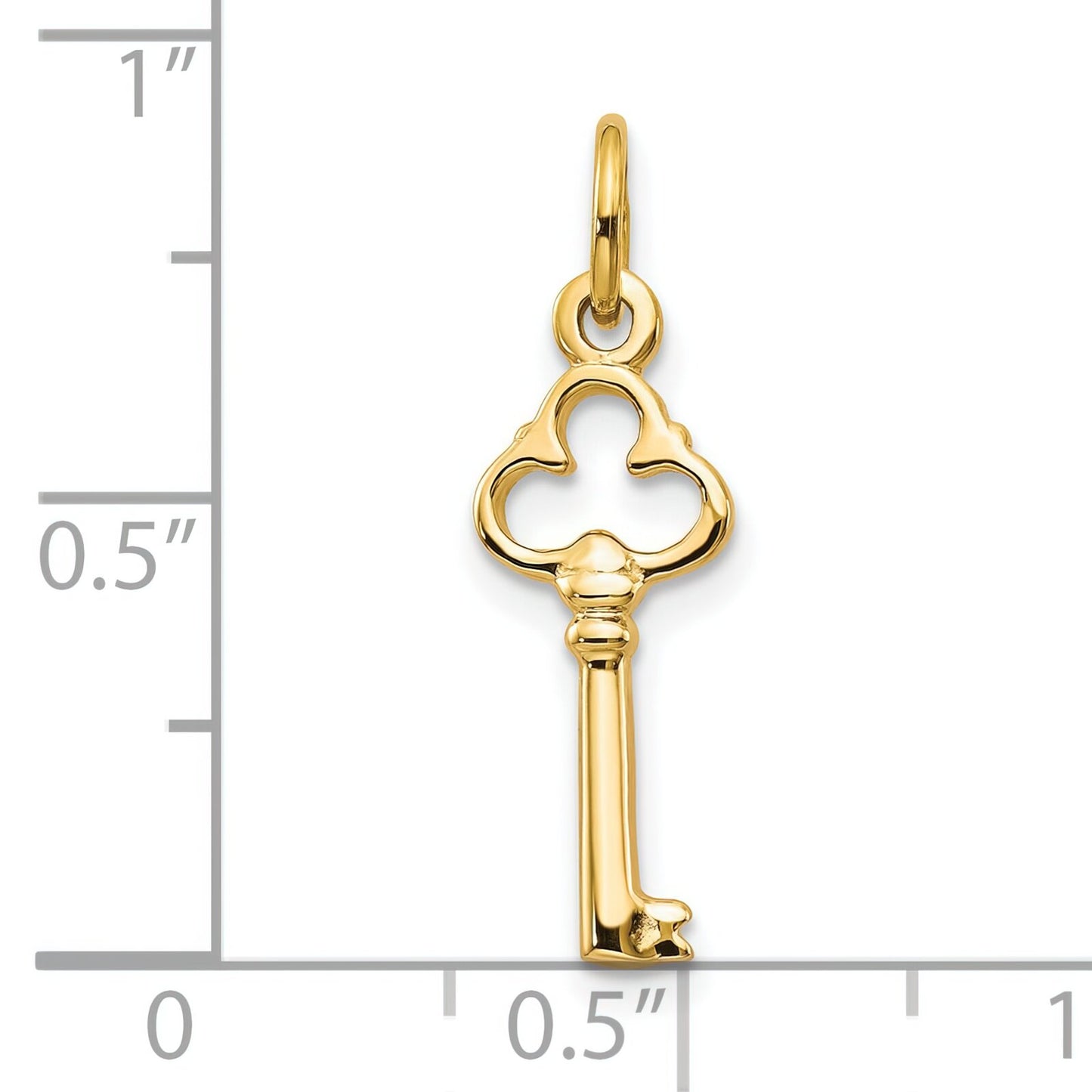 10K Yellow Gold Skeleton Key Charm