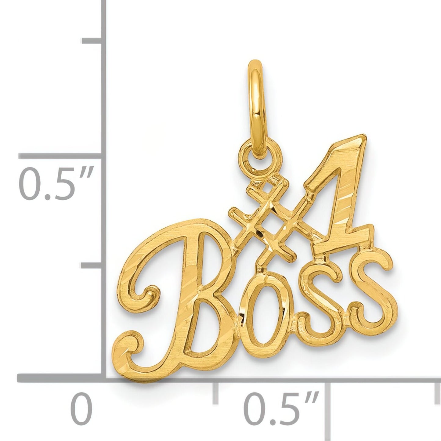 10K Yellow Gold #1 Boss Charm Diamond Cut
