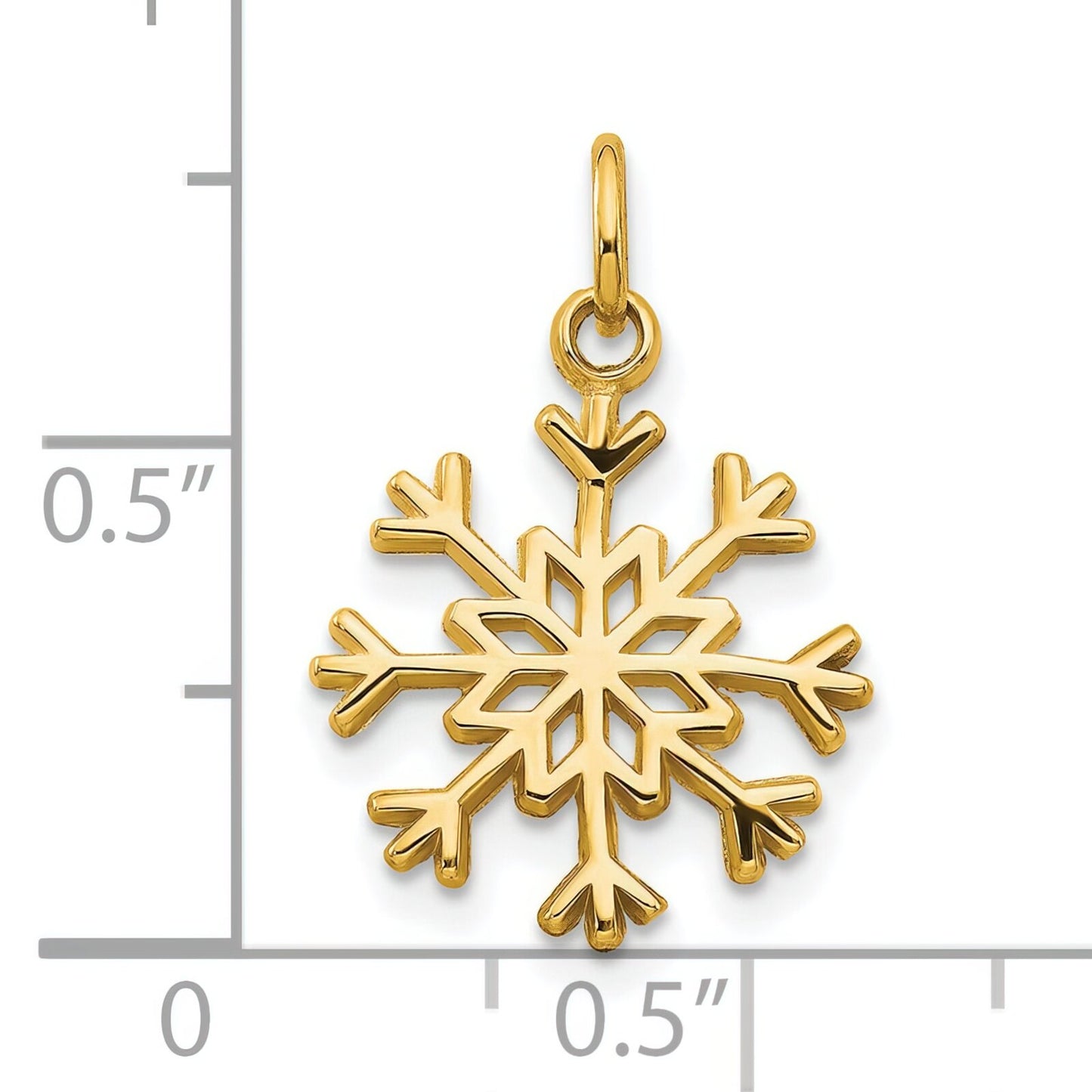 10K Yellow Gold Snowflake Charm