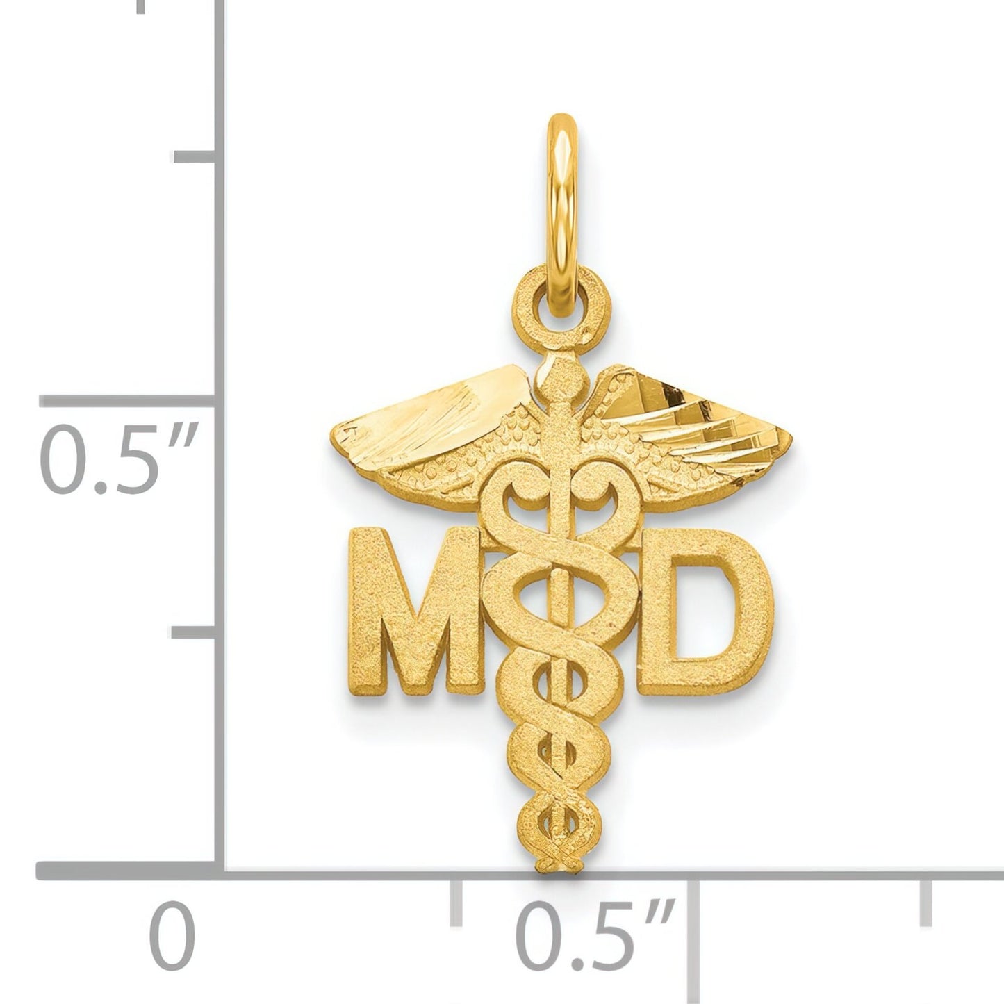 10K Yellow Gold MD Caduceus Charm