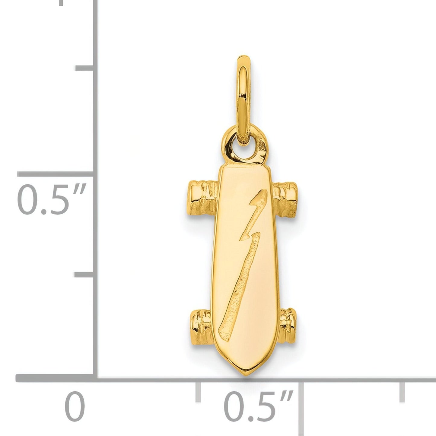 10K Yellow Gold 3D Skateboard Charm