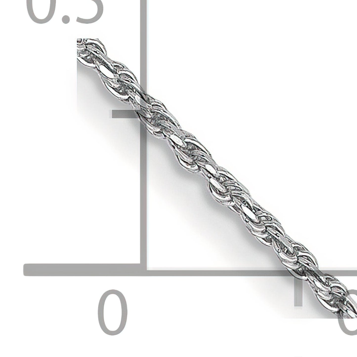 10K White Gold 1.2mm Diamond Cut Rope Chain