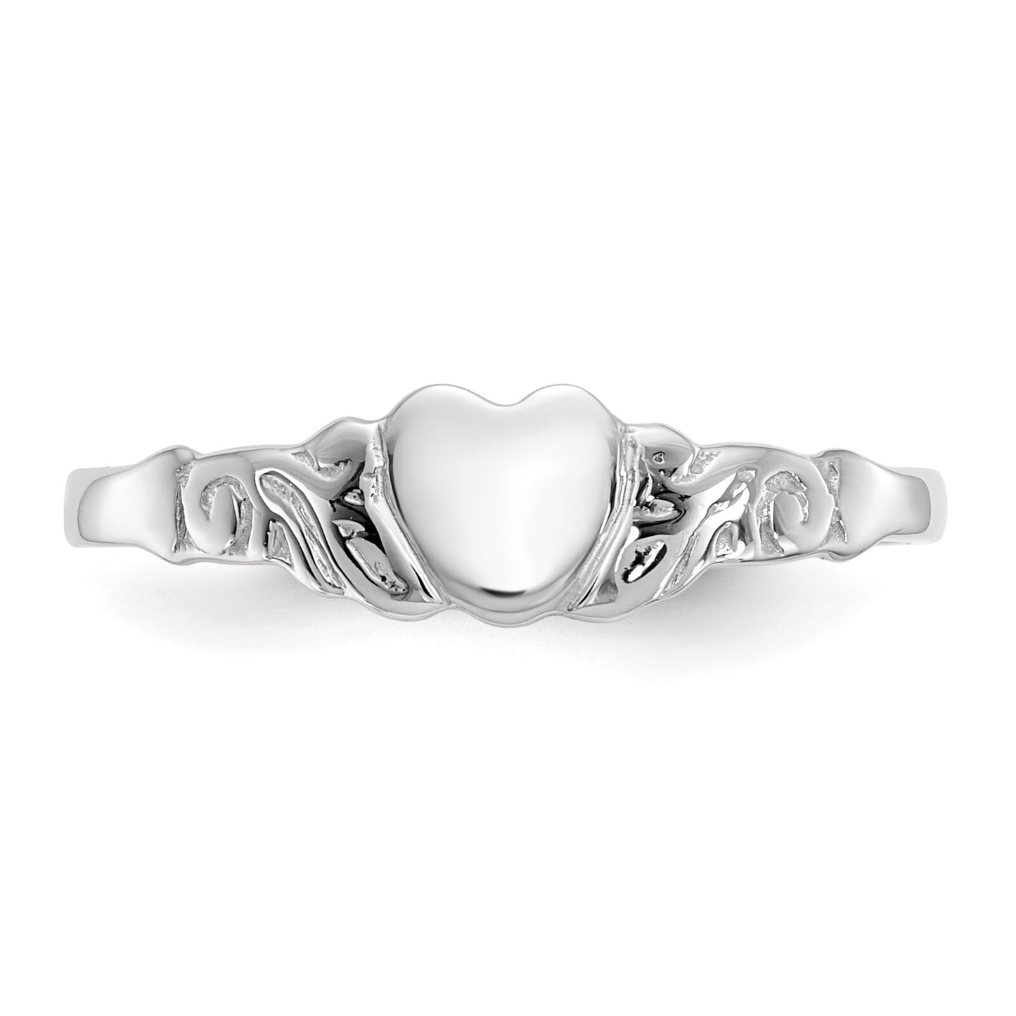 10K White Gold Heart Child's Ring Size 4.5