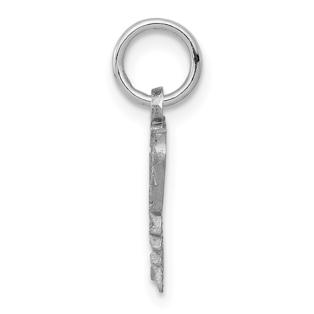 10K White Gold Butterfly Charm Diamond Cut