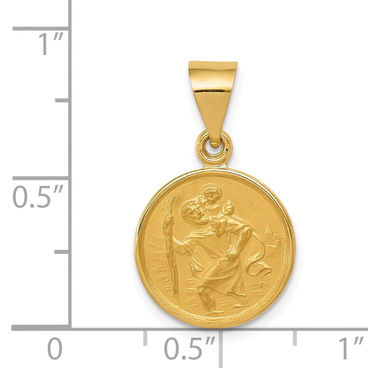 18K Gold Saint Christopher Medal Pendant