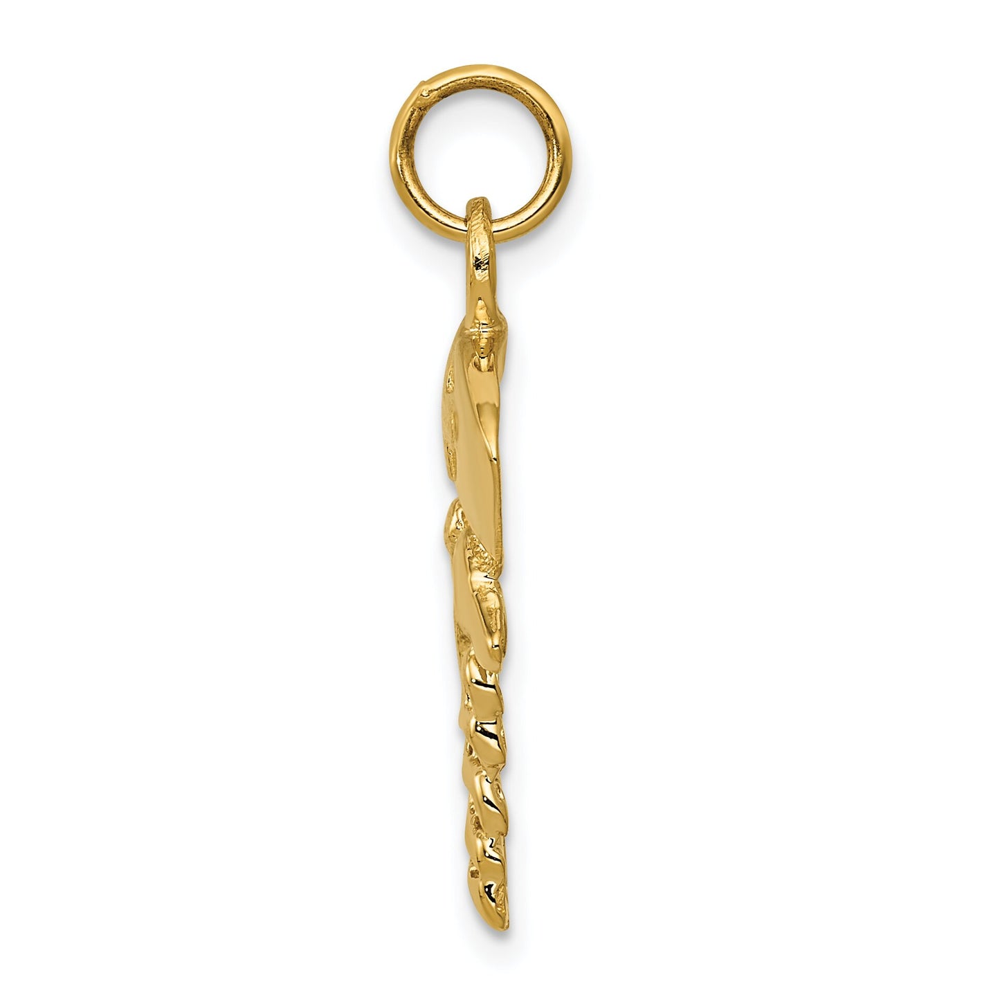 14K Gold Nurse Hat Caduceus Charm