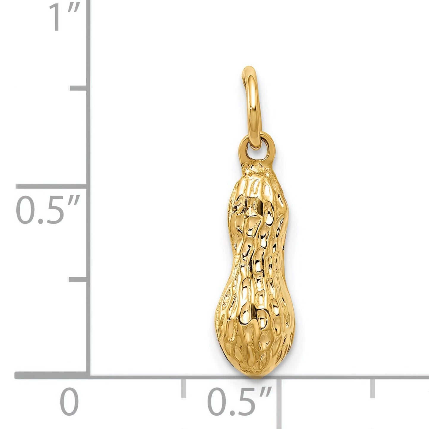 14K Yellow Gold 3D Peanut Charm