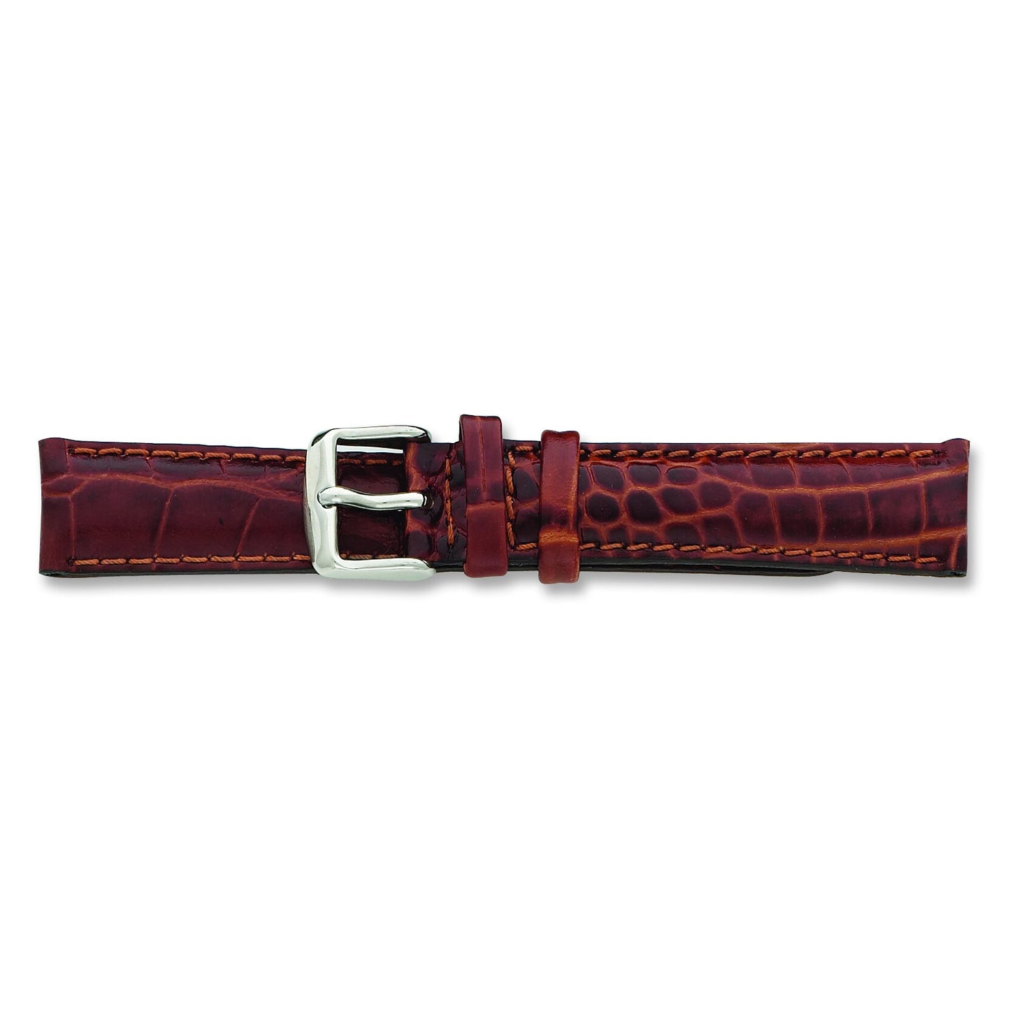 de Beer Brown Crocodile Grain Leather Watch Band (12 to 24mm)