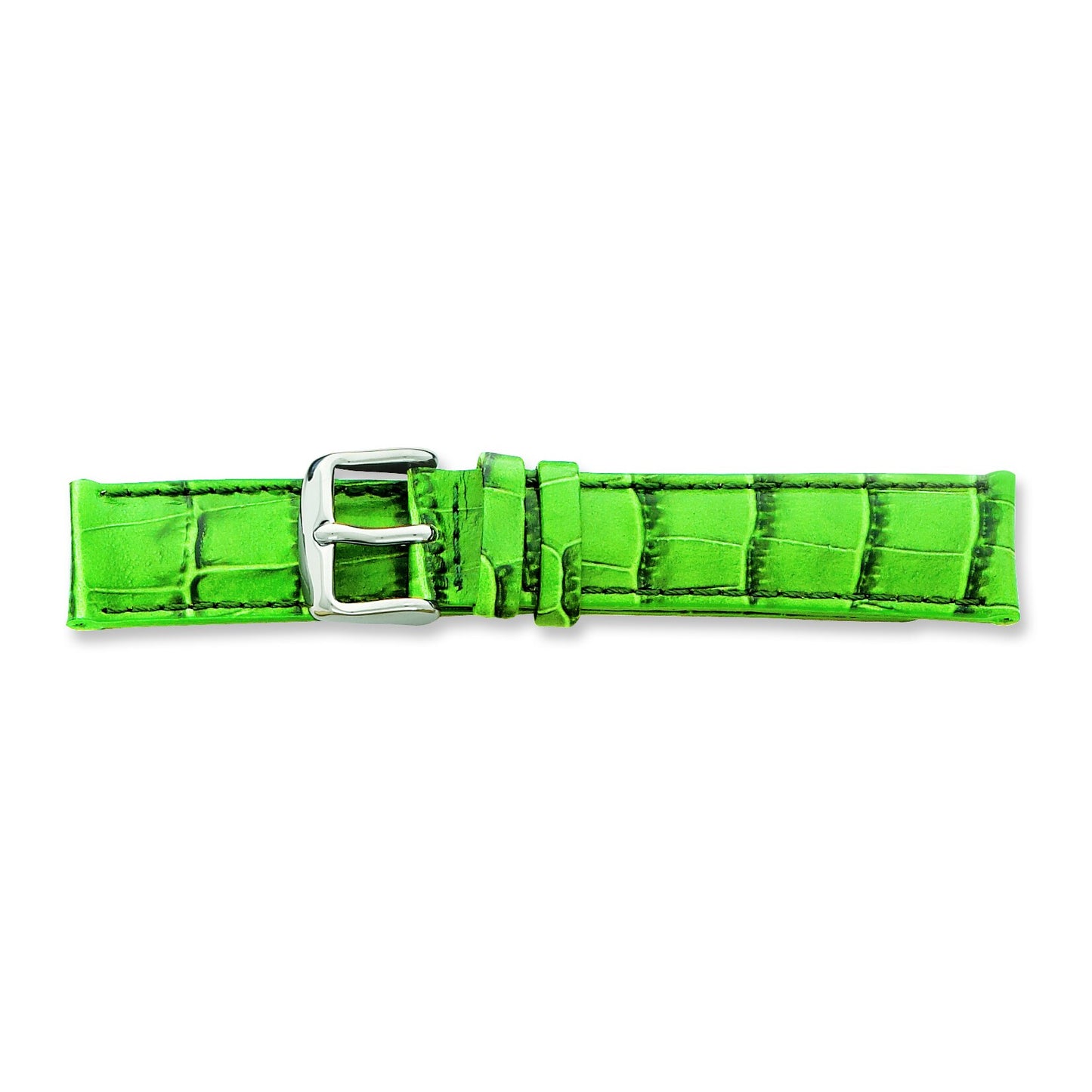 de Beer Green Crocodile Grain Leather Watch Band (12 to 24mm)