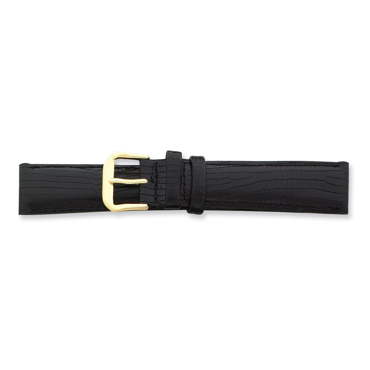 de Beer Black Snake Grain Leather Watch Band (12 to 20mm)