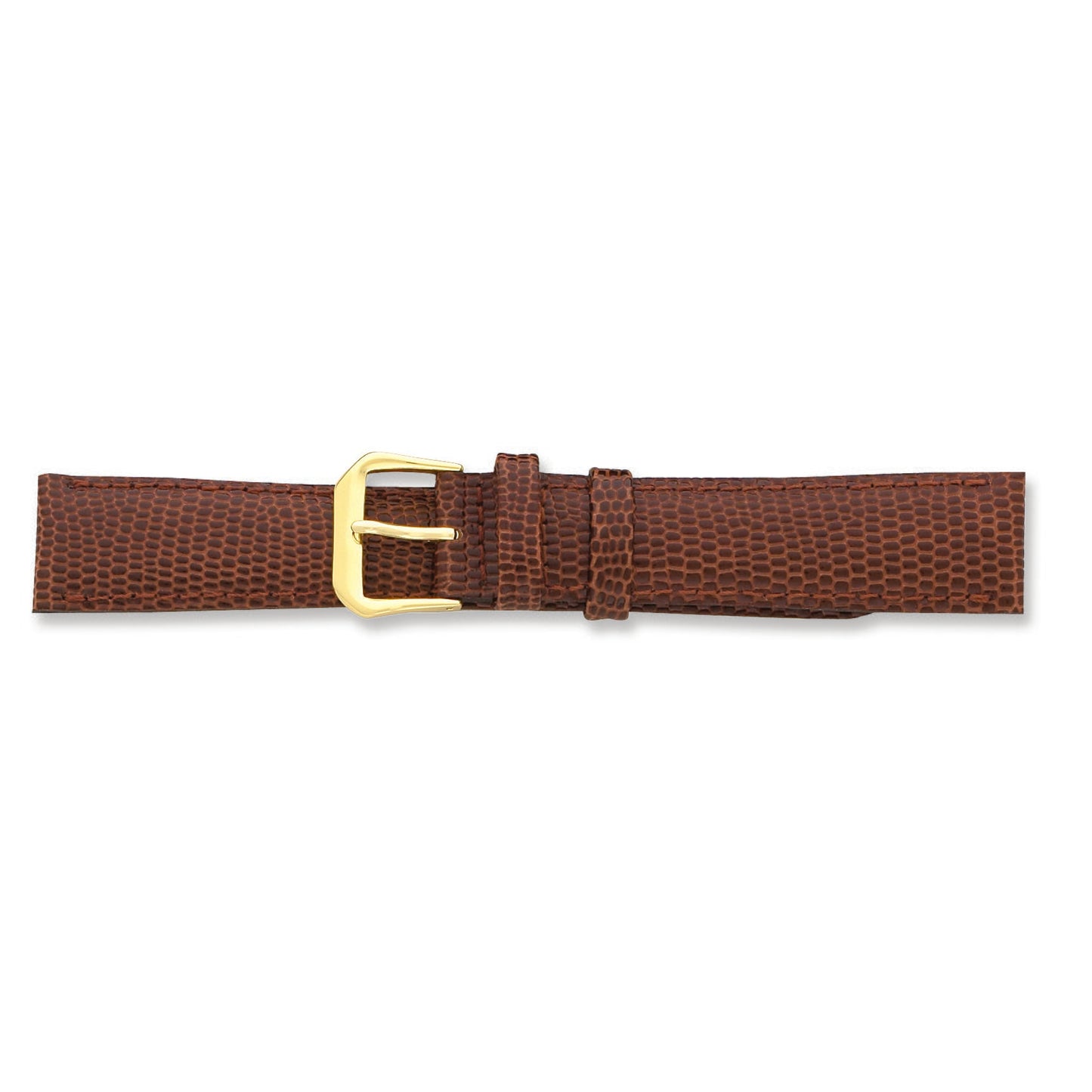 de Beer Brown Lizard Grain Leather Watch Band (12 to 20mm)