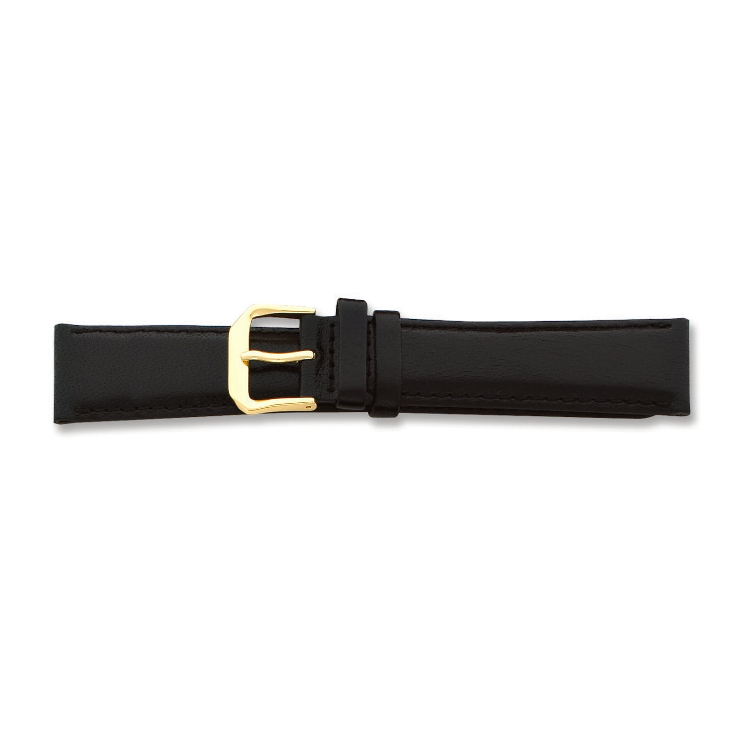de Beer Black Leather Watch Band (6 to 20mm)