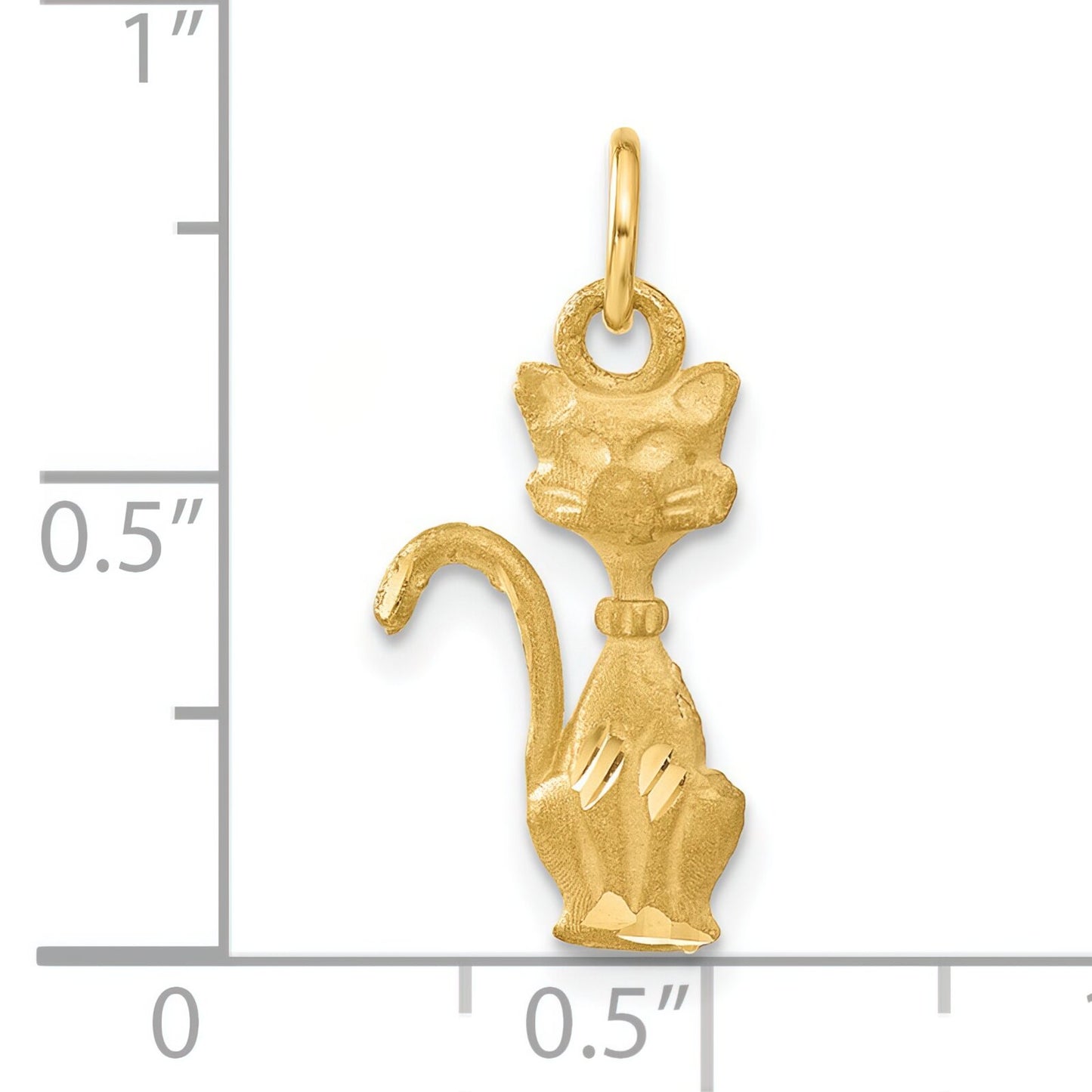 14K Yellow Gold Tom Cat Charm Diamond Cut