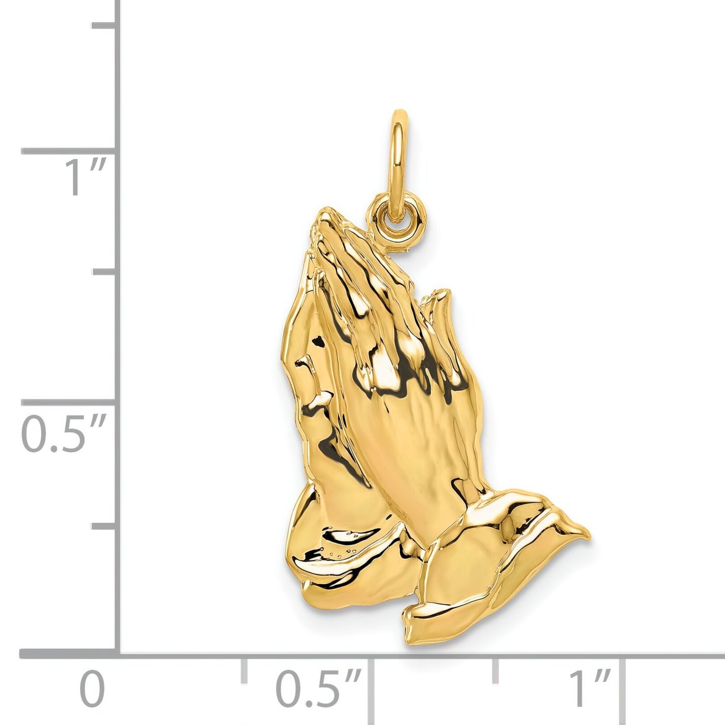 14K Gold Praying Hands Pendant