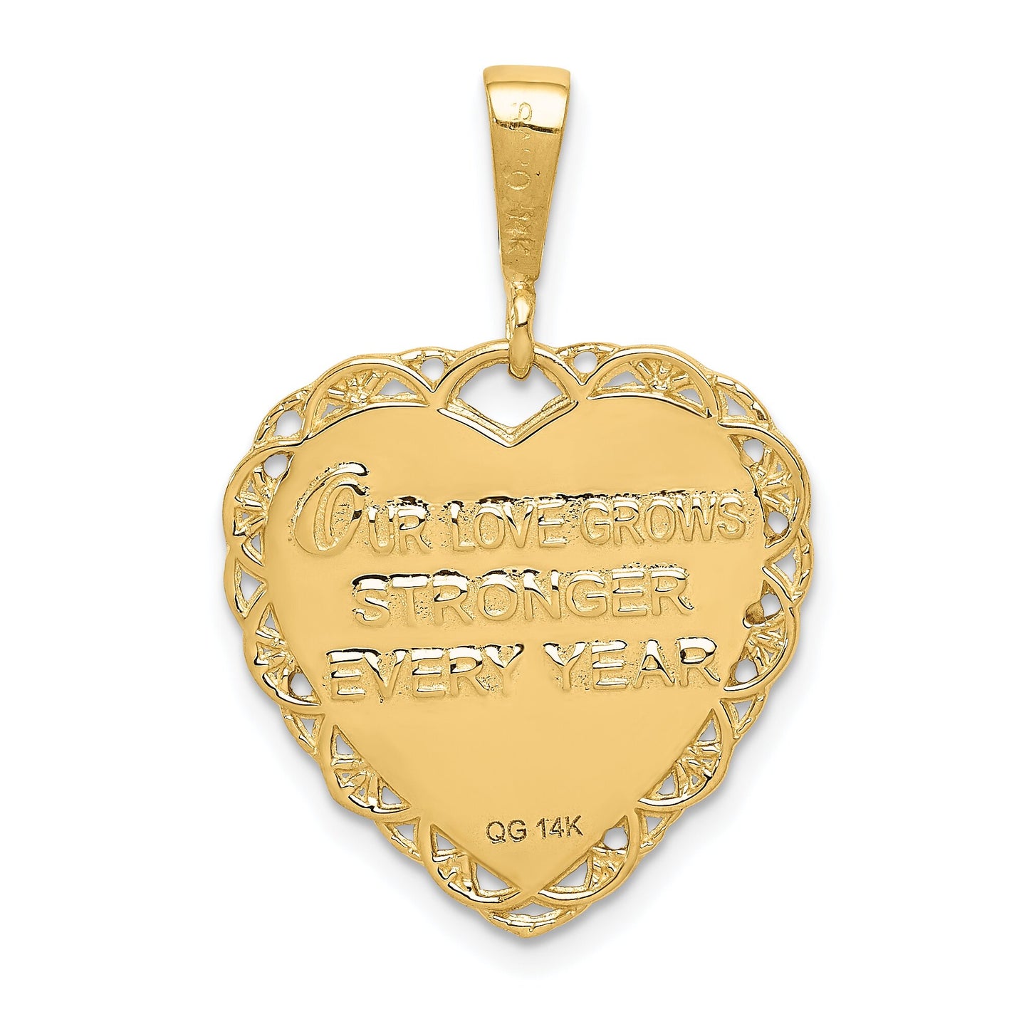 14K Gold Reversible 50th Anniversary Heart Charm