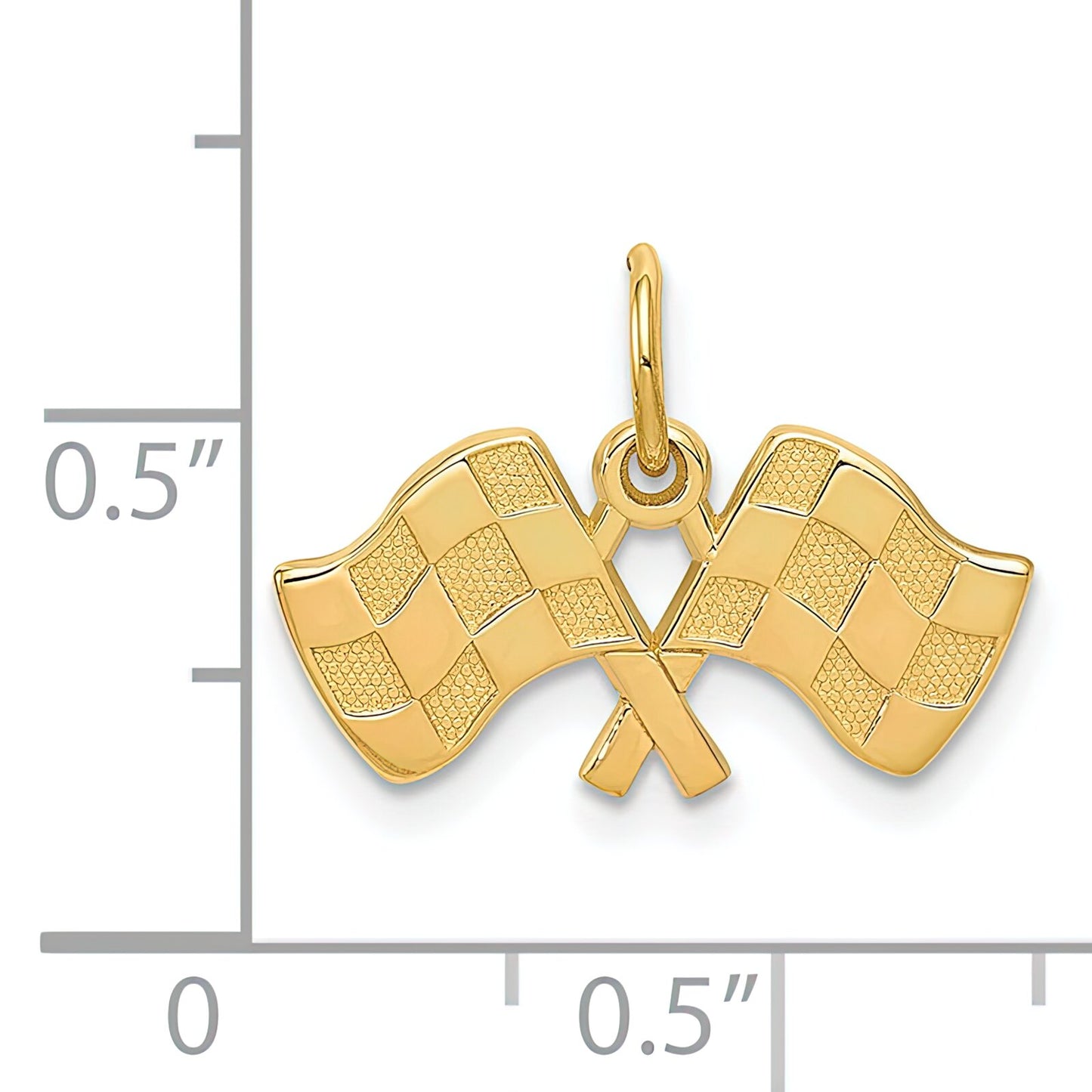 14K Gold Racing Flags Charm