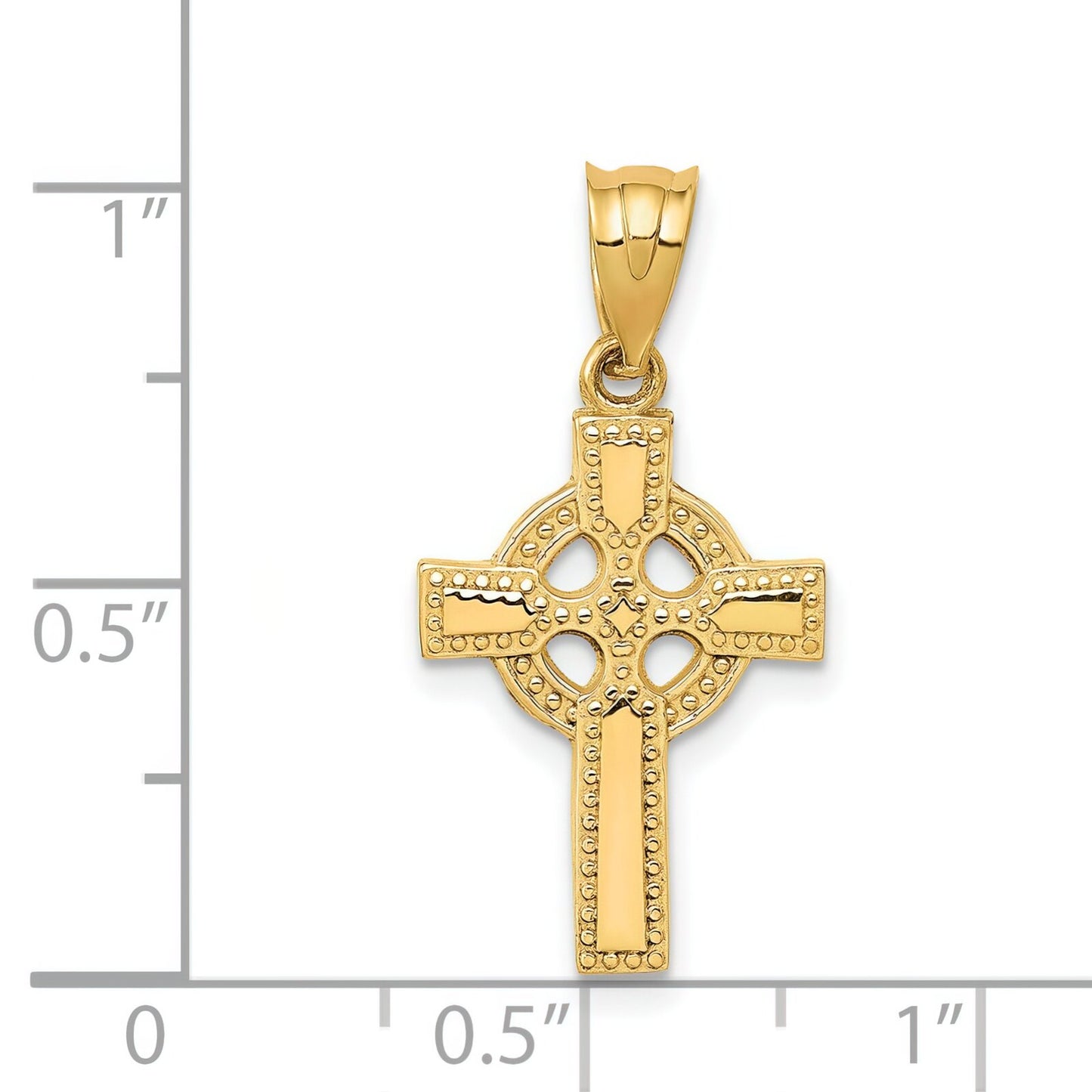14K Gold Celtic Cross Pendant