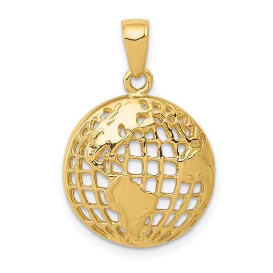 14K Gold Globe Charm