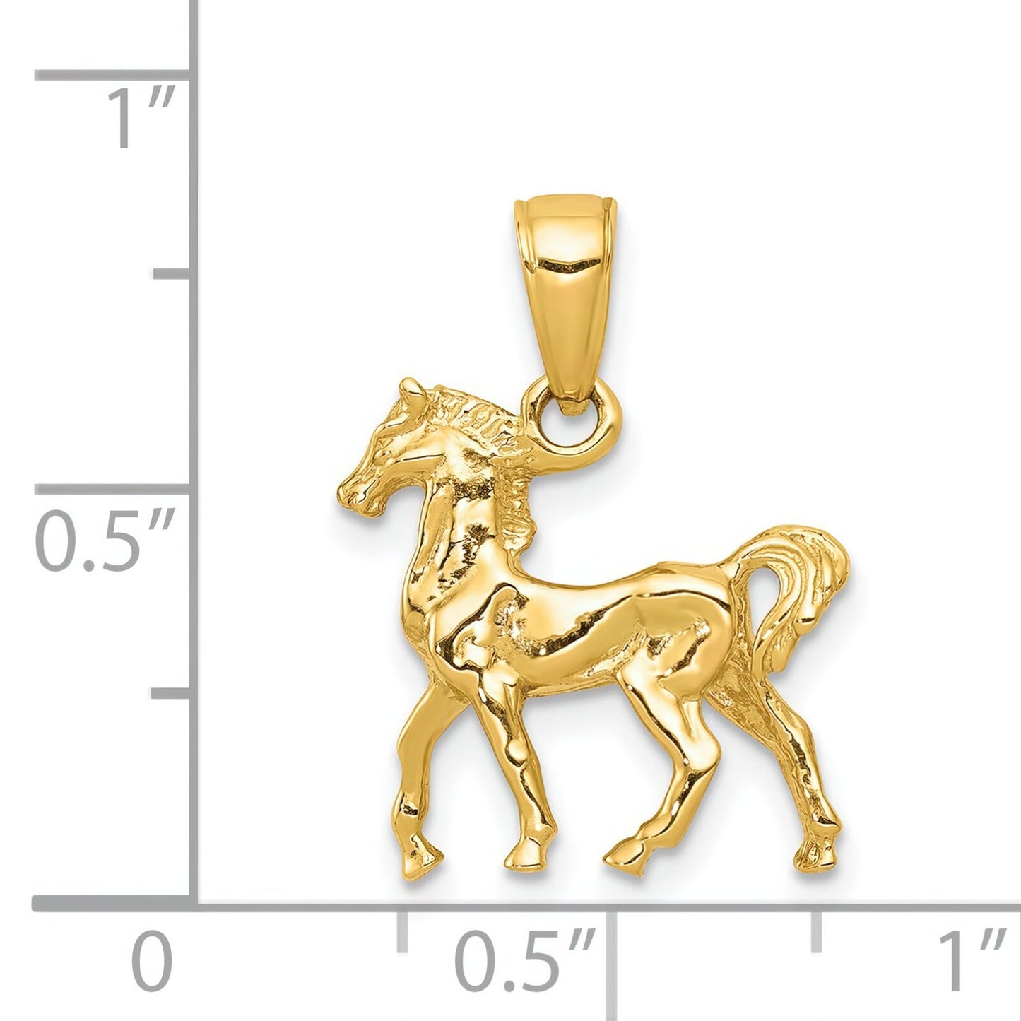 14K Gold 3D Horse Charm