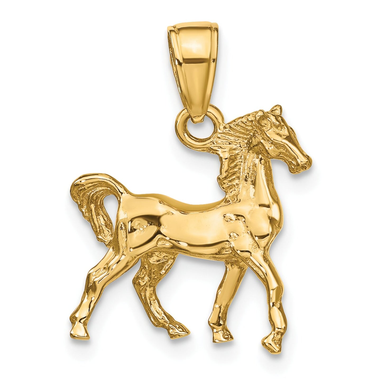 14K Gold 3D Horse Charm