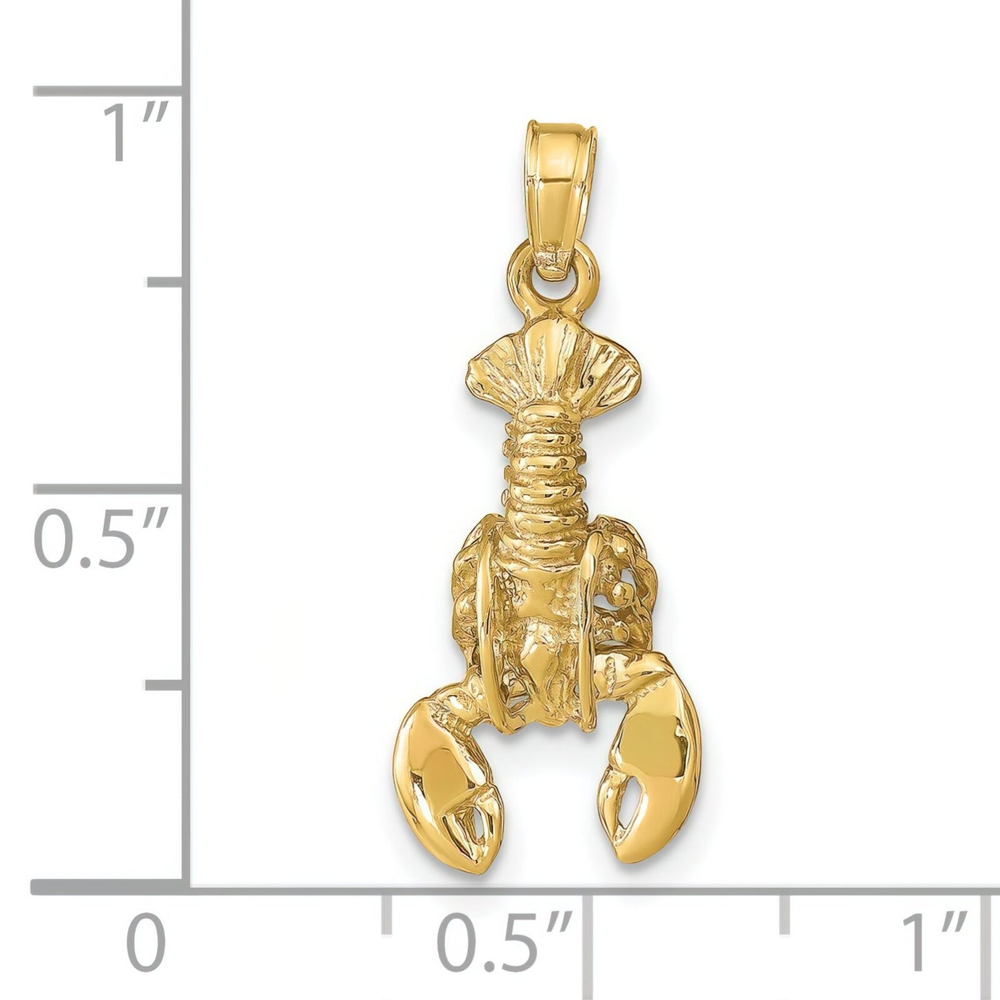 14K Gold 3D Lobster Charm