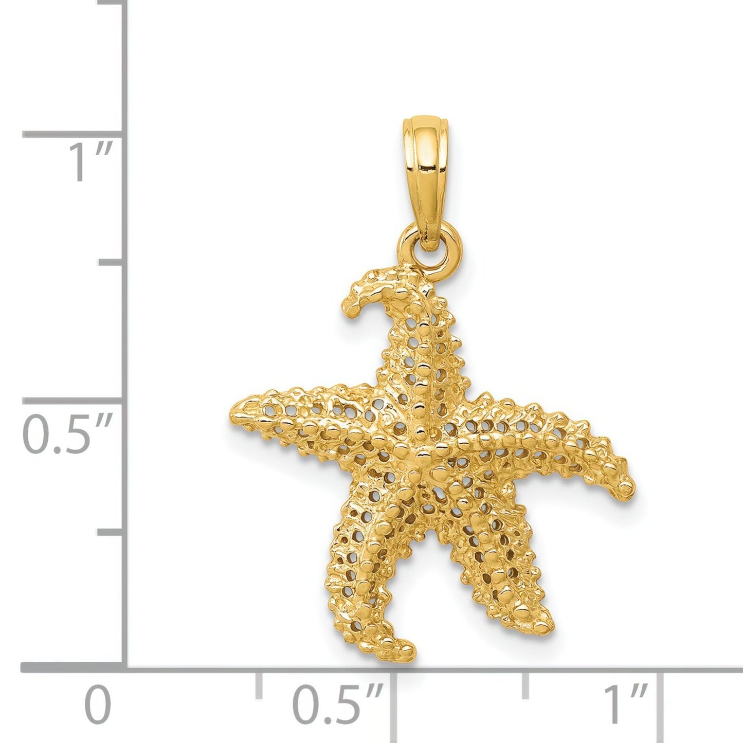 14K Gold Starfish Charm