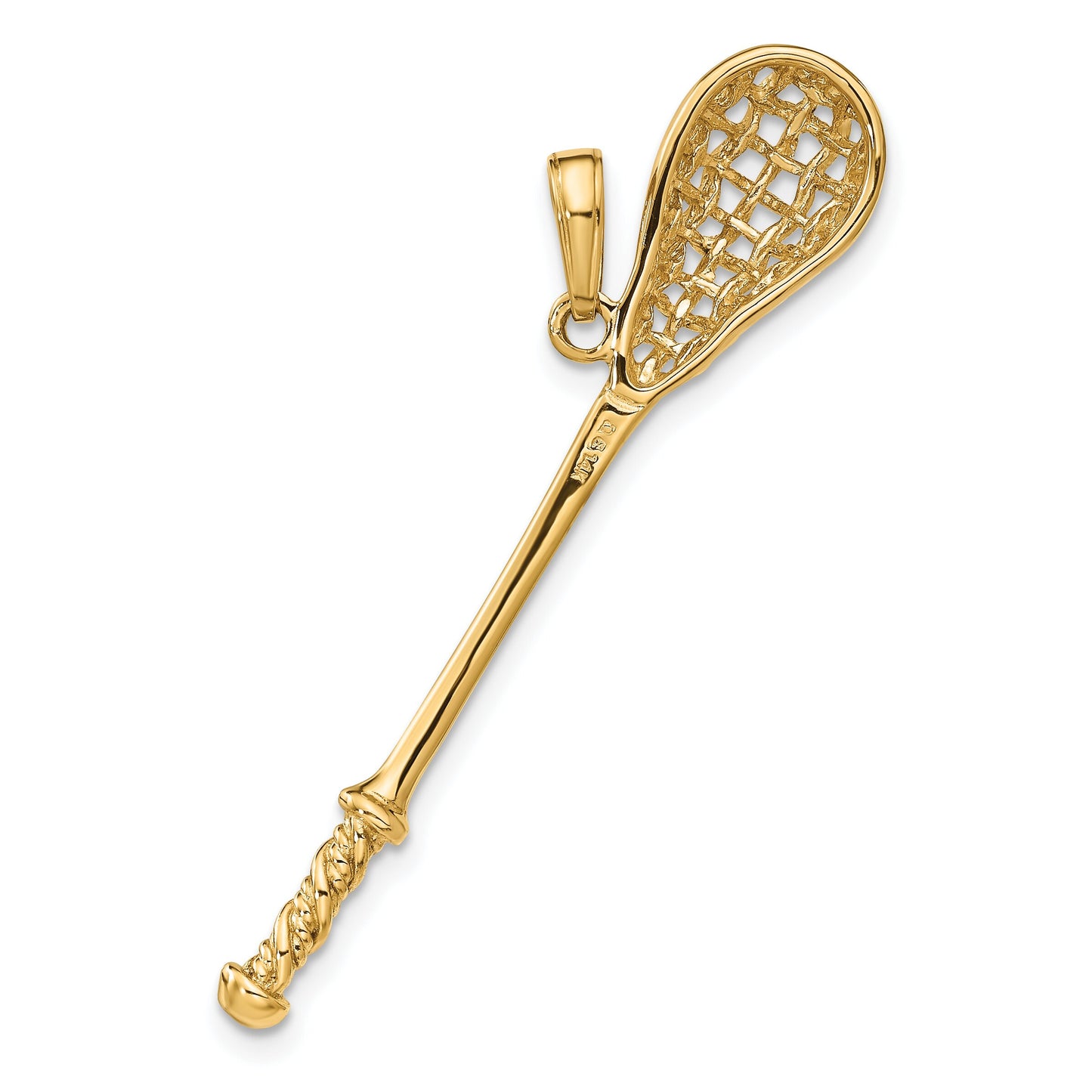 14K Gold 3D Lacrosse Stick Charm