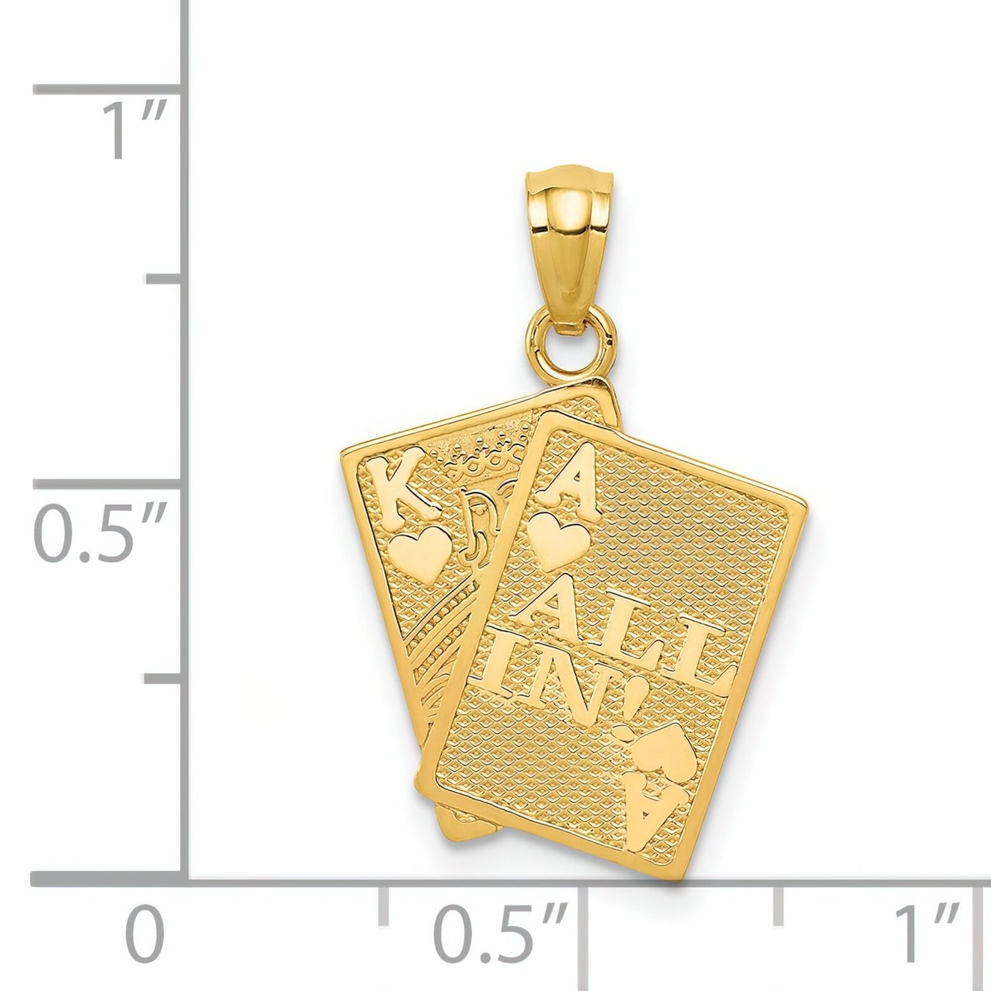 14K Gold Ace & King of Hearts All In Cards Charm