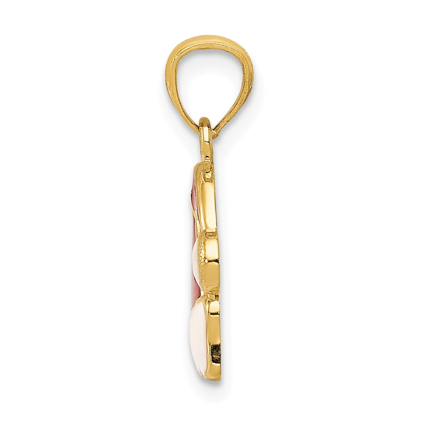 14K Gold Red Enameled Santa Hat Charm