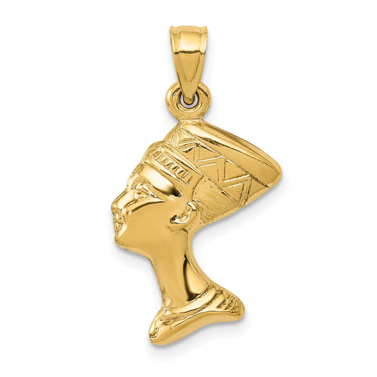 14K Gold 3D Queen Nefertiti Charm
