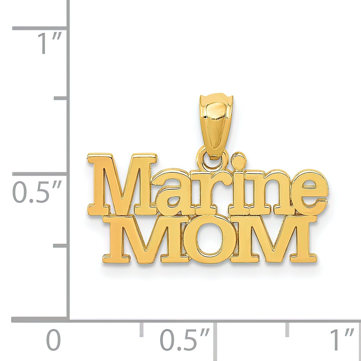 14K Gold Marine Mom Charm