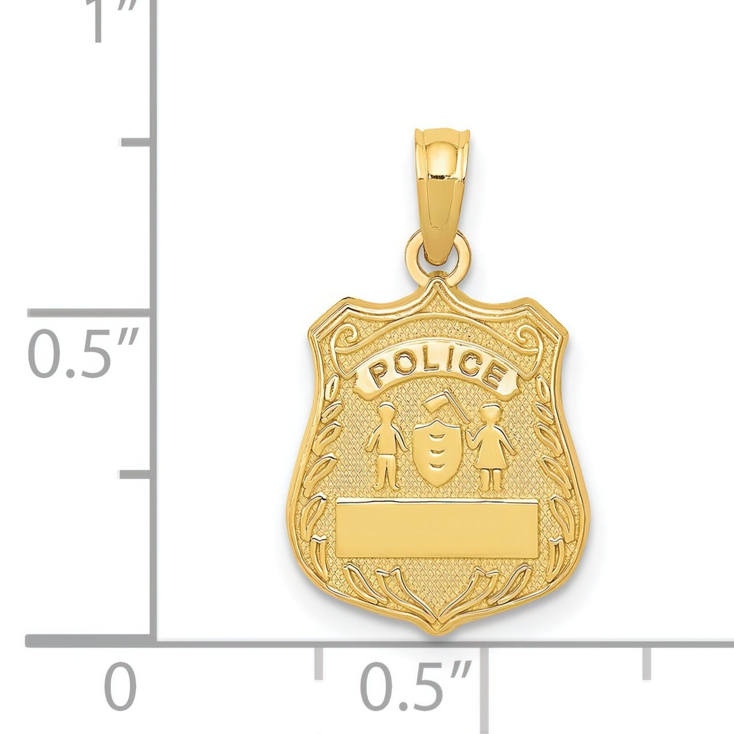 14K Gold Police Badge Engravable Charm