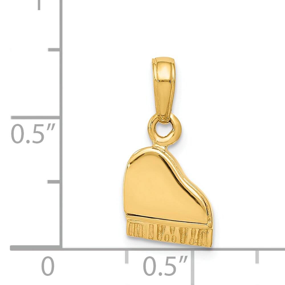 14K Gold 3D Piano Charm with Moveable Lid Charm