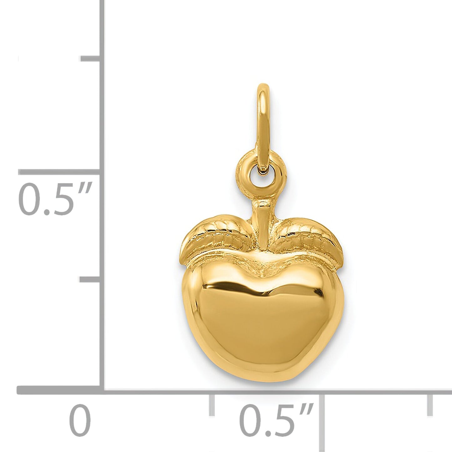 14K Gold 3D Apple Charm