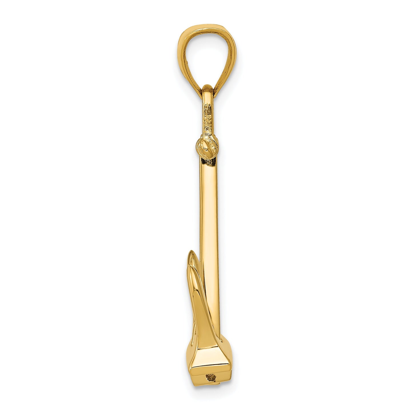 14K Gold 3D T-Bar Anchor Charm