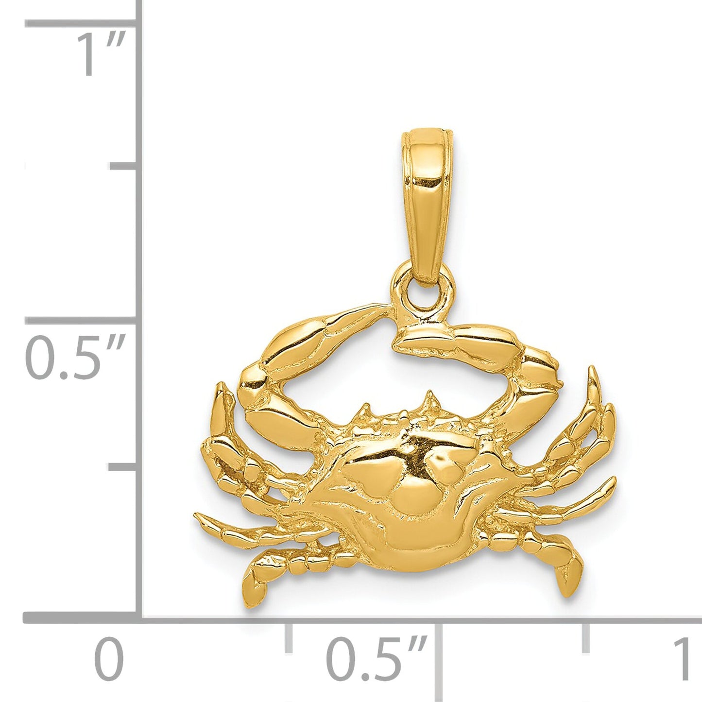 14K Gold Blue Crab Charm