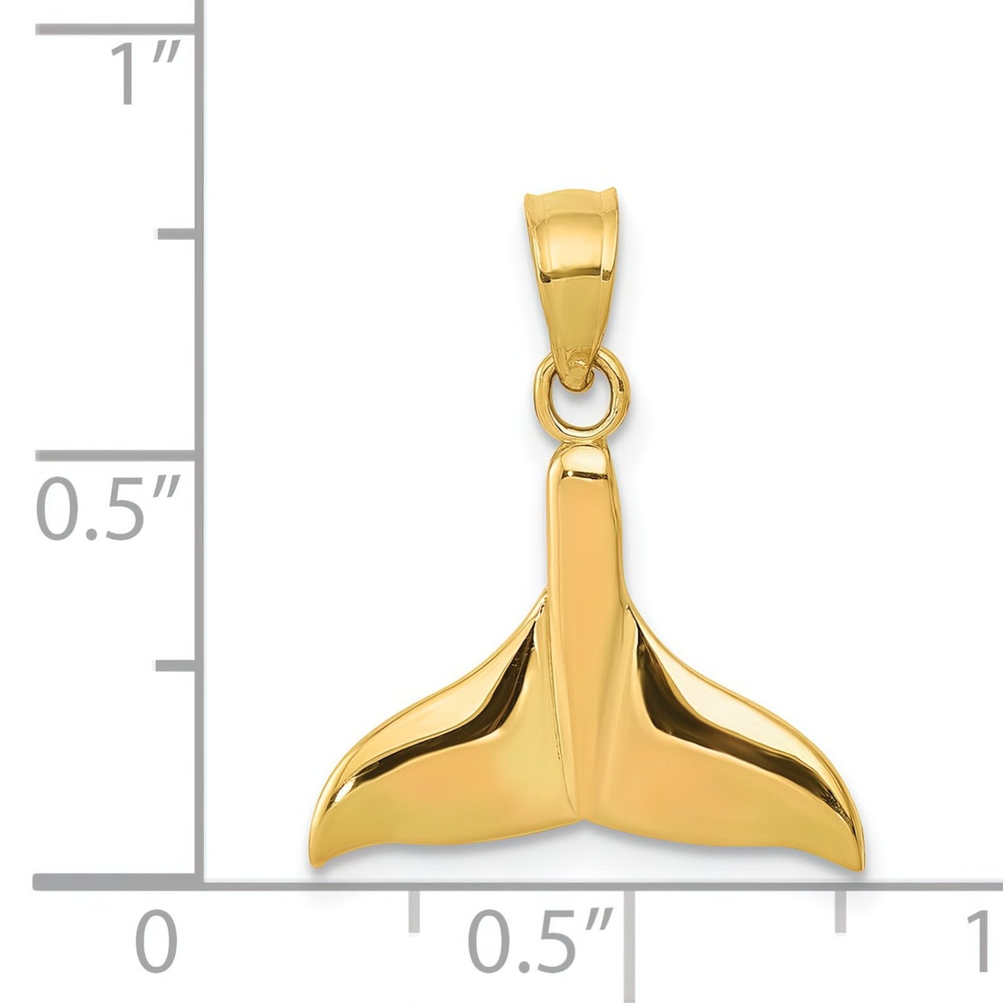 14K Gold Whale Tail Charm