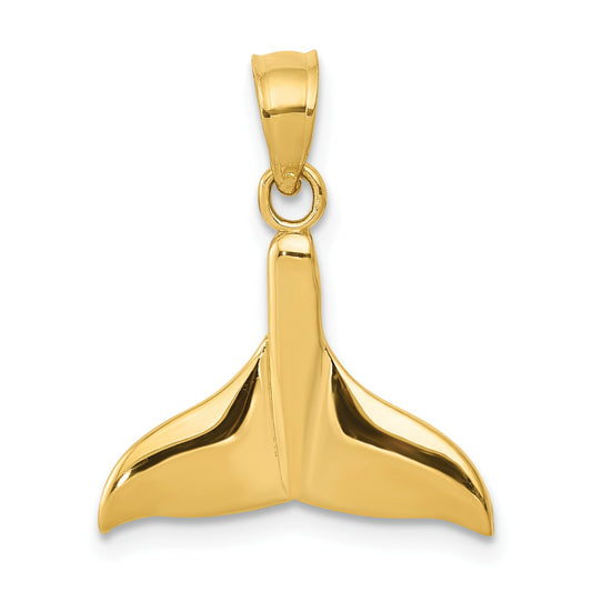 14K Gold Whale Tail Charm