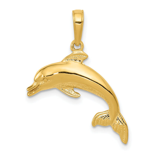 14K Gold Dolphin Charm