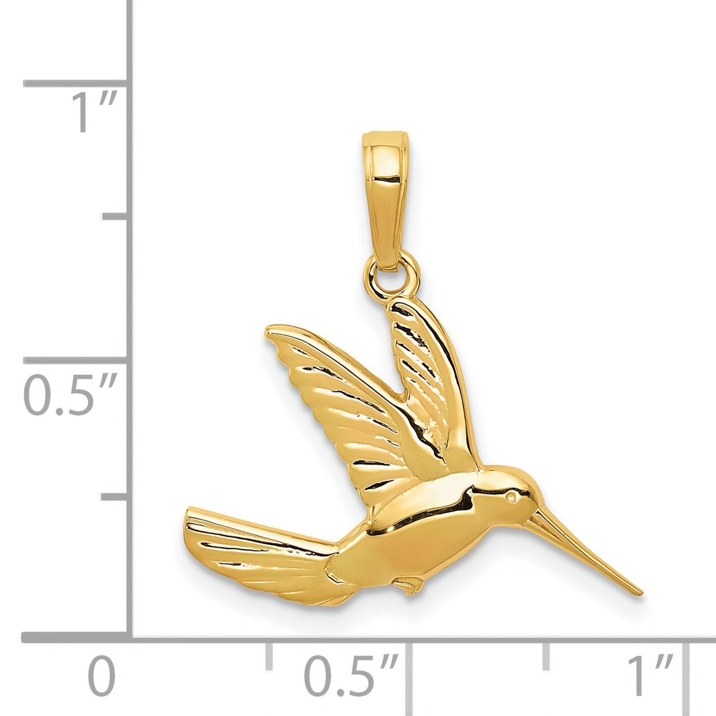 14K Gold Hummingbird Charm