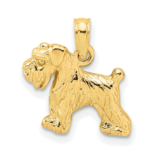 14K Gold Schnauzer Dog Charm
