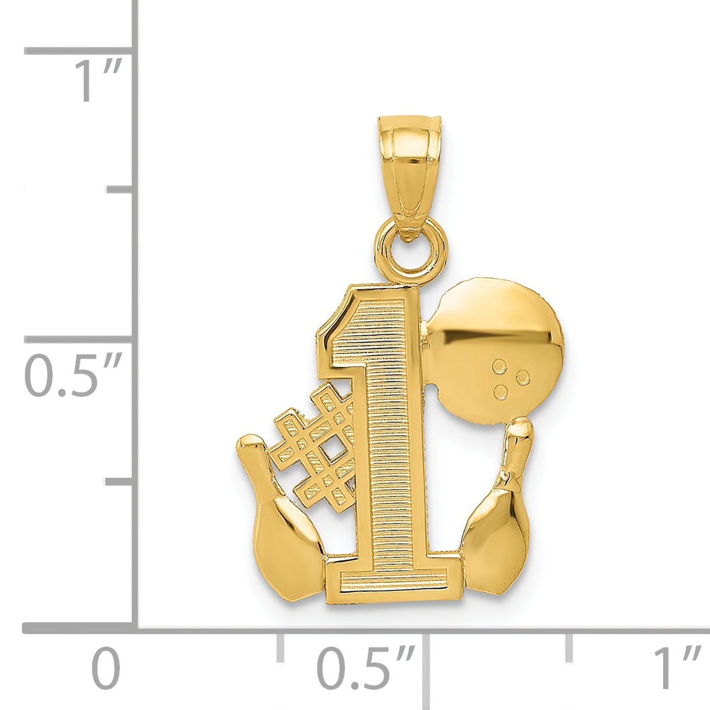 14K Gold #1 Bowling Ball & Pins Charm