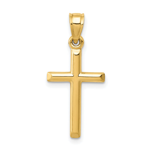 14K Yellow Gold Cross Pendant Charm Religious