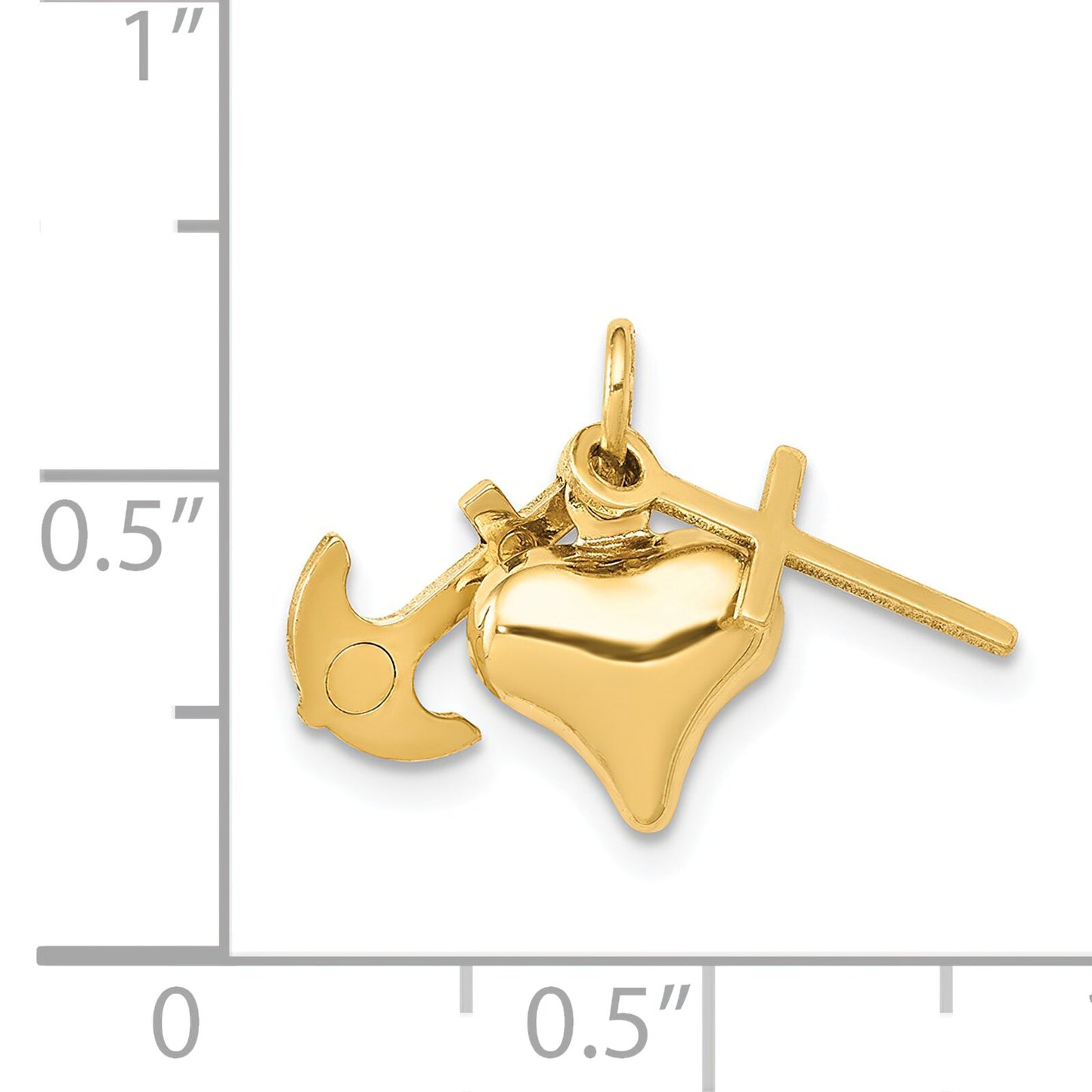 14K Gold Faith Hope & Charity Charm