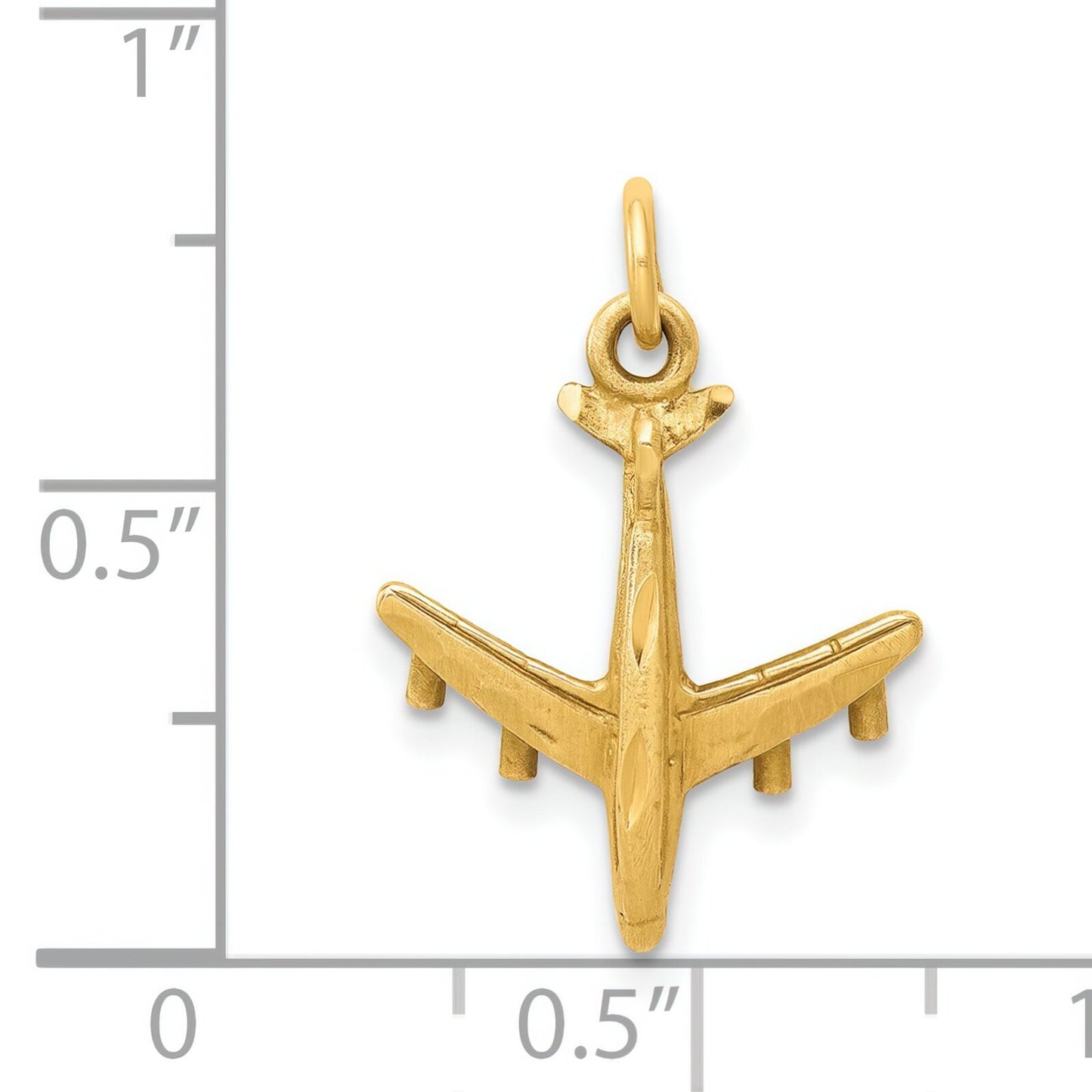 14K Gold Airplane Charm