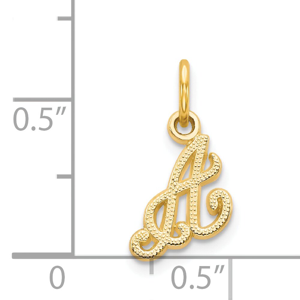 14K Gold Initial A Charm