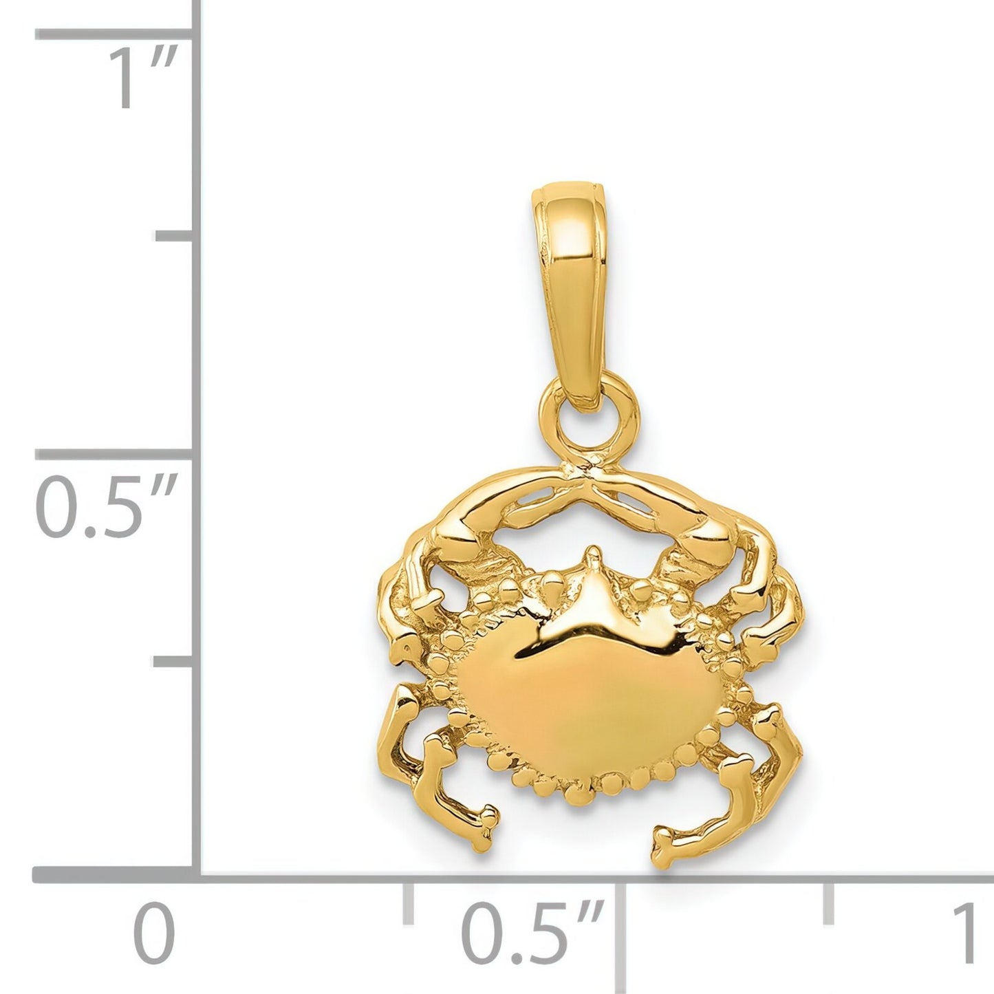 14K Gold Crab Pendant