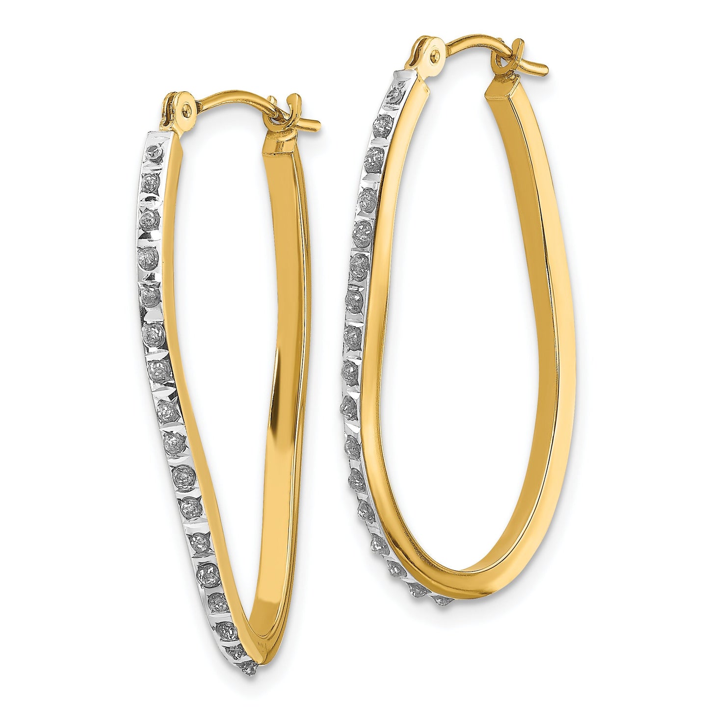 Gold IJ Diamond Hoop Earrings